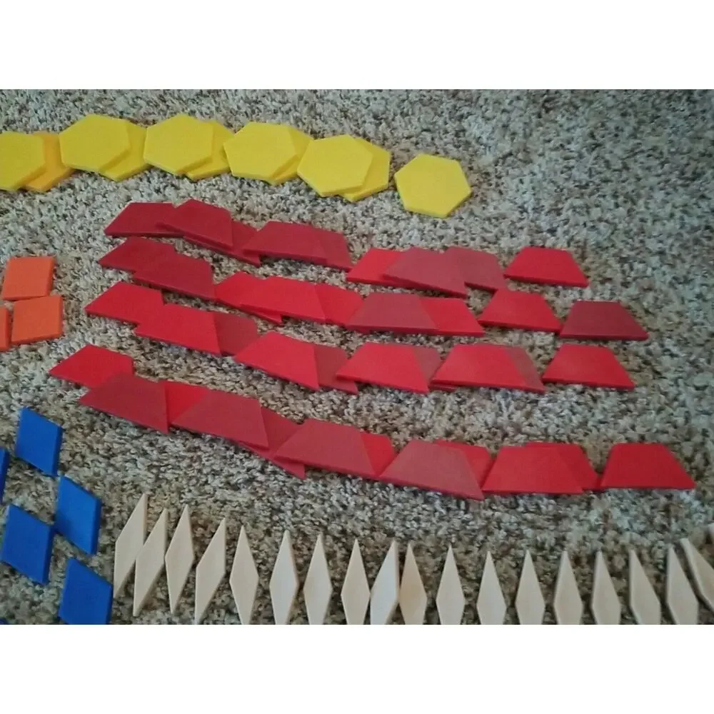 Pattern‎ Blocks Lot of 200 Math Manipulative Learning Home School Multicolor
